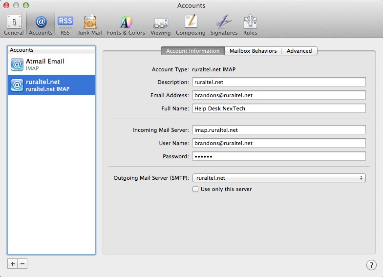 setting up email on mac