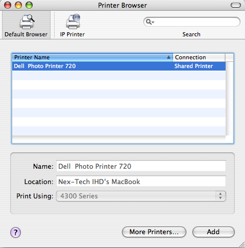 dell photo printer 720 driver for mac os x